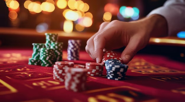 SA Gaming baccarat table with live dealer dealing cards